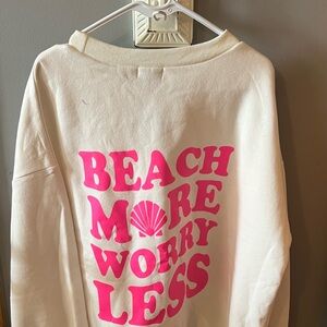 Katydid Cream and Pink Graphic Sweater